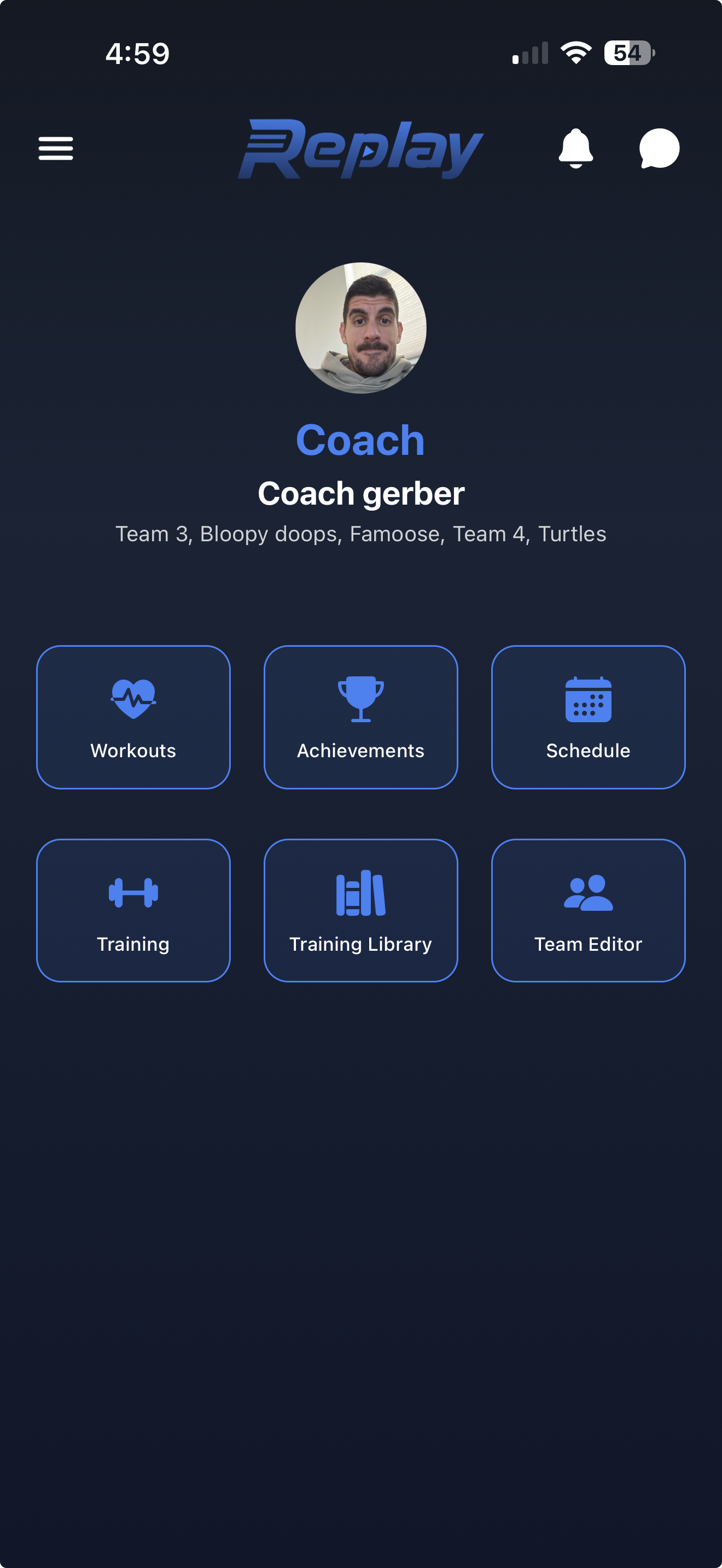 Placeholder for the workouts screen